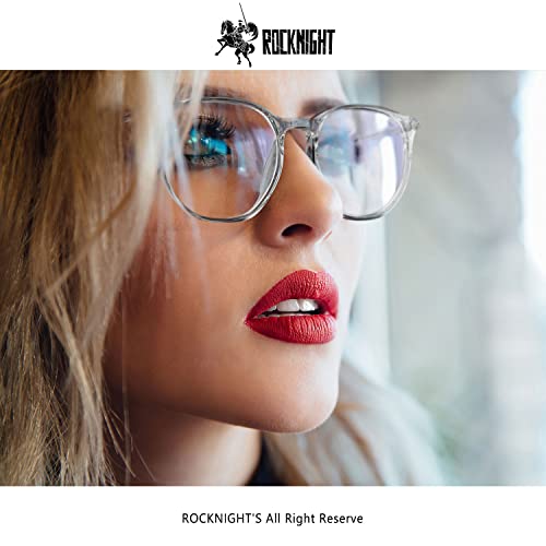 Image of ROCKNGITH Blue Light Blocking Glasses Anti Glare Eyestrain UV Fashion Glasses Grey+Tea