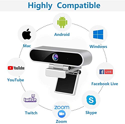 Webcam with Microphone 1080p HD USB Camera 30fps Streaming Webcam with Tripod and Privacy Cover,Plug and Play for Desktop/Laptop/Mac,Video Conferencing/Calling/Gaming and Skype/YouTube/Zoom etc.