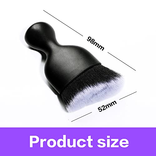 Image of AOCISKA Car Interior Detailing Brush,Soft Bristle Cleaning Brush Car Detailing Brush Dusting Brush,Car Interior Cleaning Tool,Auto Detail Brush Car Dash Duster Brush (Black&White with Cap)