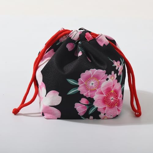 Japanese Drawstring Bag Kimono Handbag Blossom Sakura Bag Vintage Jewelry Coin Purse Gift Bag4