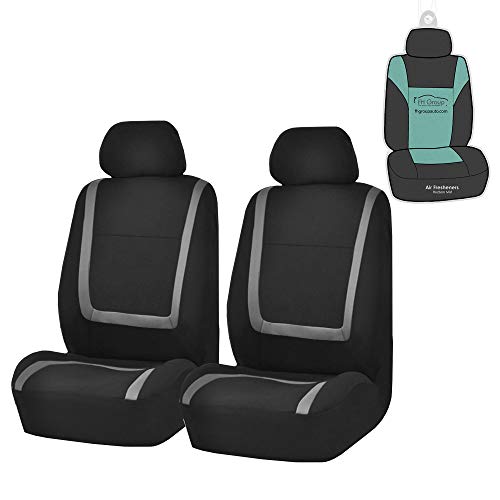 La Mejor comparativa de Focus black forest - solo los mejores. 20 FH GROUP FH-FB32102 Unique Flat Cloth Seat Covers, Gray/Black- Fit Most Car, Truck, SUV, or Van