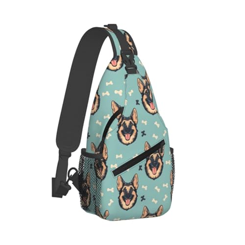 Sac à dos à bandoulière de randonnée imprimé berger allemand
