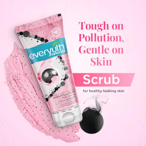 Image of Everyuth Naturals Anti Pollution Face Wash, Face Scrub & Face Pack Combo, Deep Cleansing & Skin Purifying, Suitable for All Skin Types, 50g Each (Pack of 3)