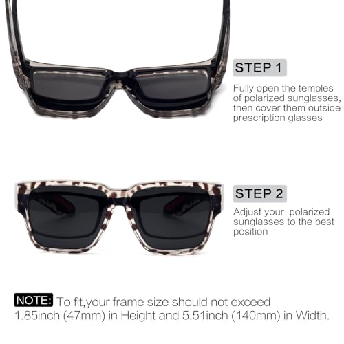 Image of Face Shadow Over Glasses Sunglasses for Men | Polarized Lightweight UV400 Unisex Fit Over Glasses