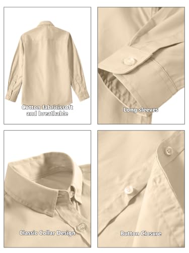 Image of DHTS Boys' Dress Shirts Toddle Boy Long Sleeve Uniform Shirt for Kids