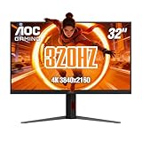 AOC Gaming U32G4 32" 4K UHD Dual-Mode Gaming Monitor | 4K @160Hz or FHD @320Hz | 0.5ms MPRT, Fast IPS, G-Sync Compatible, HDR Ready, HDMI 2.1, DP 1.4, Height Adjustable Stand