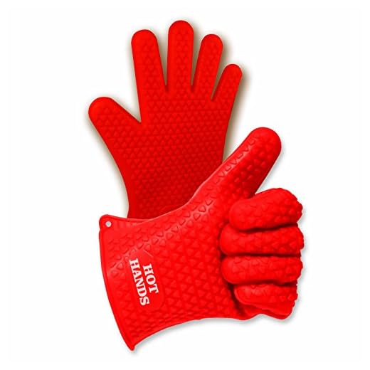 Ontel Hot Hands Heat Resistant Silicone Gloves Mitts for Grilling, BBQ, Kitchen, Cooking, Baking, Pots, Pans, Smoking and Oven