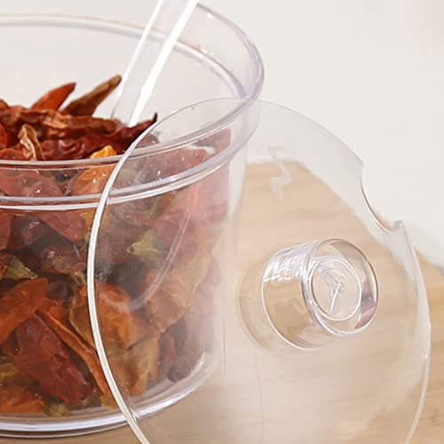4 Pack Acrylic Sugar Bowl With Lid And Spoon For Sugar, Salt, Tea, Spices, Herbs, Condiments, Sugar Jar Dispenser | Condiment Container | Seasoning Box | Spice Container (7.1 Oz) #TOP6