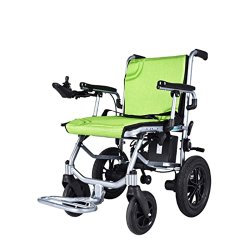 YAOHAOHAO Silla de Ruedas eléctrica, Plegable, portátil, Inteligente, de Doble Control, para Ancianos, Verde Claro (Capacidad de Carga de 100 kg, Aproximadamente 220 LB)