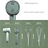Hand Mixer, Portable Electric Cordless Handheld Mixer, 3-speed Usb Rechargeable withTwin Mixer Whips and Egg Separator for Whipping or Mixing Eggs, Butter, Cream,Kitchen Baking and Cooking (Pink)