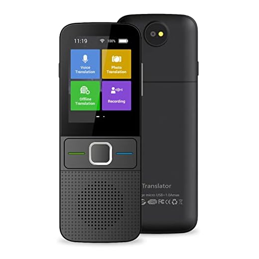 Language Voice Translator Device Portable Smart Translator Two Way Online 138 Languages Real Time - Black