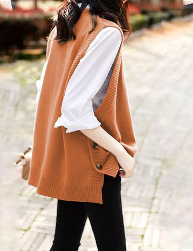Image of HangNiFang Women's Round Neck Sleeveless Pullover Ribbed Knit Sweater Vest