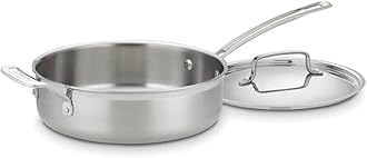 Cuisinart MCP33-24HN MultiClad Pro Stainless 3-1/2-Quart Saute with Helper and Cover Skillet, 3.5-Quart, Sauté Pan w/Helper & Cover