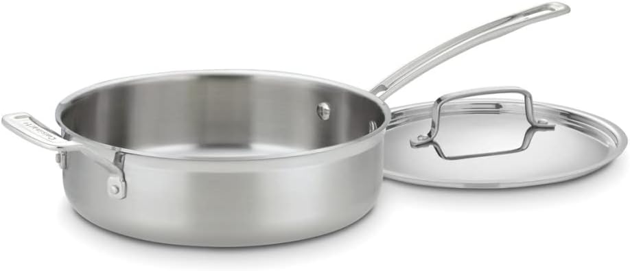MCP33-24HN MultiClad Pro Stainless 3-1/2-Quart Saute with Helper and Cover Skillet, 3.5-Quart, Sauté Pan w/Helper & Cover
