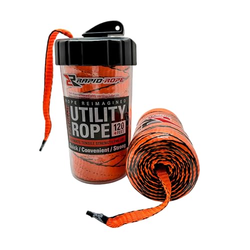 Rapid Rope Canister 120ft Orange Flat Paracord