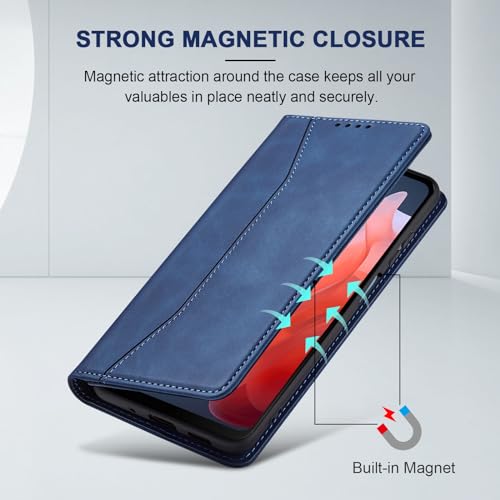 Image of Jasonyu Flip Wallet Case for Moto G Play 4G (2024),Blue