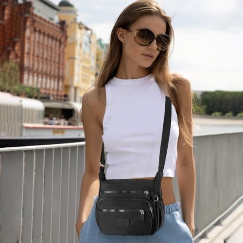 Crossbody shoulder Bag for women waterproof nylon Purse Small Handbags with Multiple Pockets lightweight2