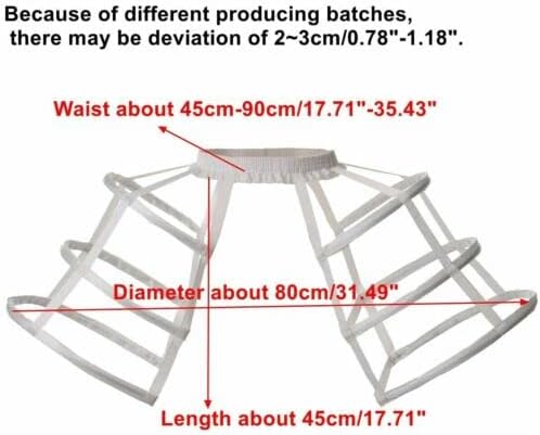 Women Victorian Bustle Cages Hoop Skirt Cage Skirt Pannier Petticoat for Women (White, 3 Hoop) - Image 5