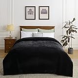 Heavy Faux Mink Blanket - 9LB, Single-Ply, King Size 83 * 95IN 780GSM Thick Fleece Blanket for Warm and Coz, Super Soft Raschel Blanket Ideal for Autumn and Winter,Great Gift (Black