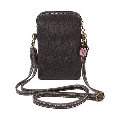 Image of CHALA Bird Collection Cell Phone Crossbody Purse-Women PU Leather /Canvas Multicolor Handbag with Adjustable Strap