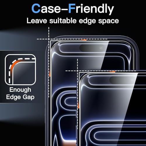Image of STP FEEL Premium Borderless Tempered Glass Screen Protector Guard Compatible For iPhone 17 Pro 5G (6.3 Inch, Pack of 1) | Edge to Edge Coverage With Easy to installation kit
