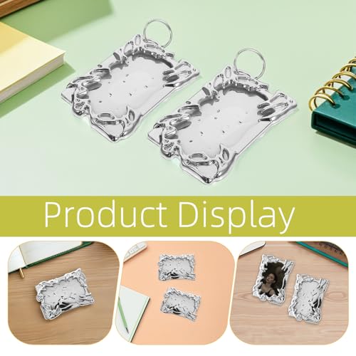 Llavero con funda para tarjeta de plástico rígido y protector de identificación 2