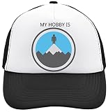 My Hobby is Hiking Mesh Back Trucker Cap Verstellbare Snapback Mütze Gebürstete Baumwolle mit Schnalle Schwarz, Schwarz , Einheitsgröße