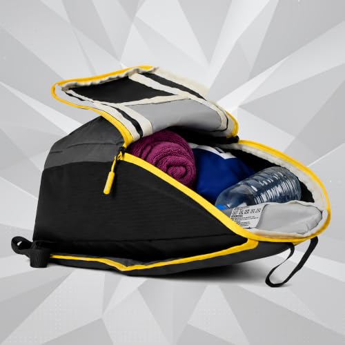 Image of White Feather Dinky Compact Backpack | 10L Lightweight Daypack for Gym Cycling Running Travel Water Resistant Small Casual Bag Men Women (Blue Grey 14X8X6 Inches) | Color BLACK & Grey
