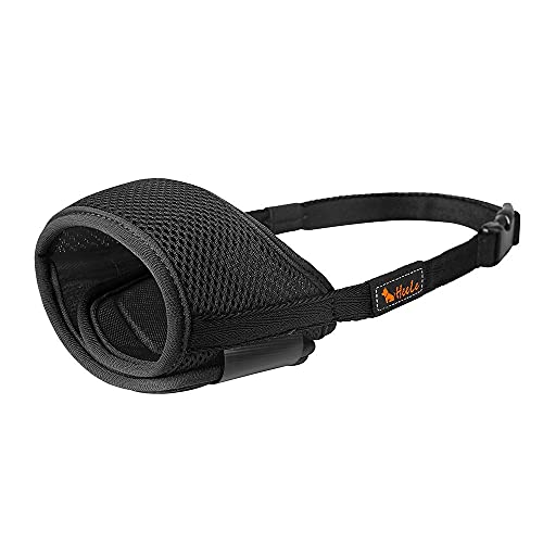 HEELE Maulkorb Für Hunde, Verstellbare Schlaufe, Atmungsaktiv, Sicherer, Schneller Sitz Für Kleine, Mittelgroße Hunde, Verhindert Das Beißen, Kauen Und Bellen (S, Schwarz)