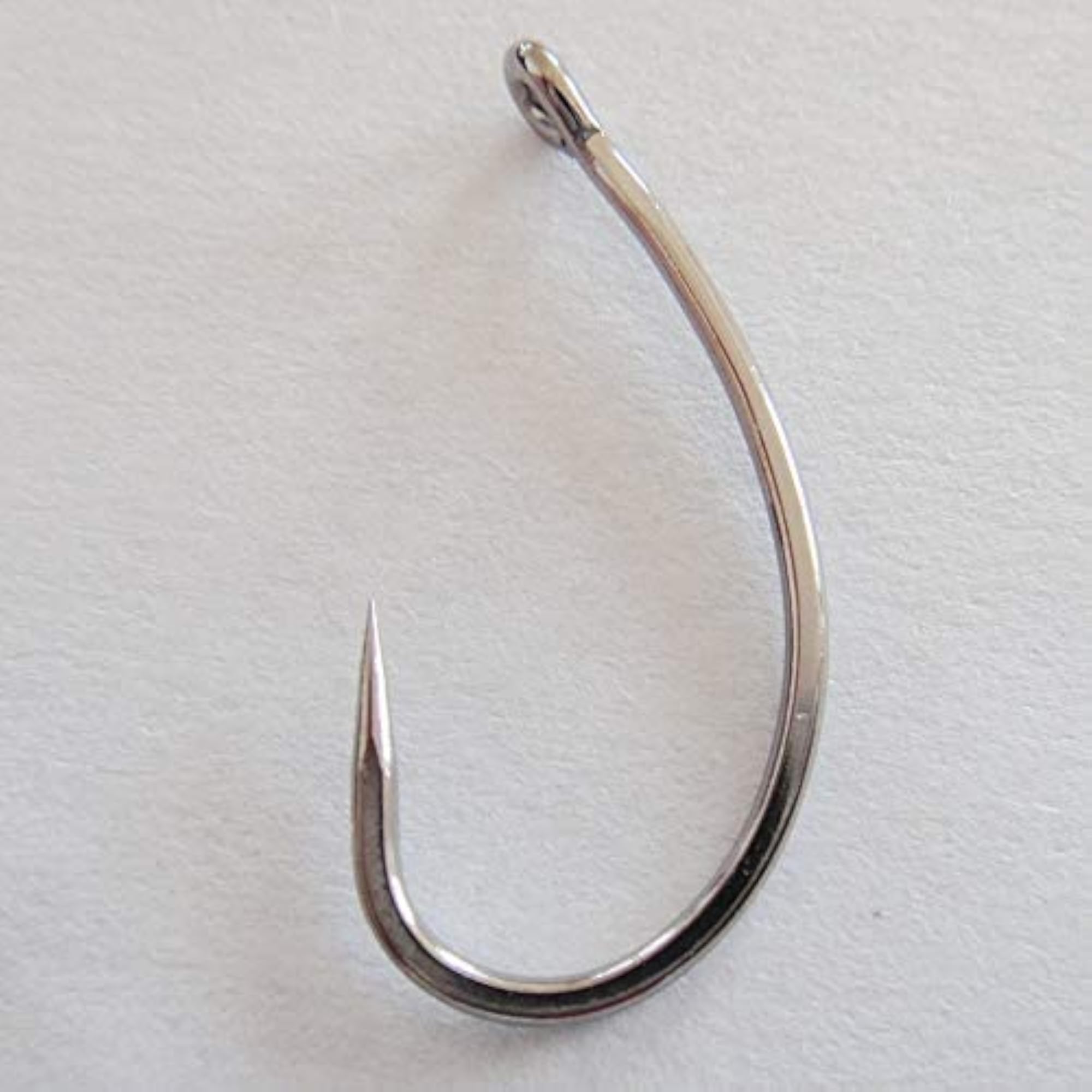 100 pcs Non-Barb Fishing Hooks, Black Finish