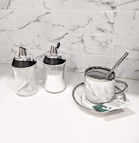 image for J&M DESIGN Sugar Dispenser with Pour Spout Lid Sugar Container Shaker 