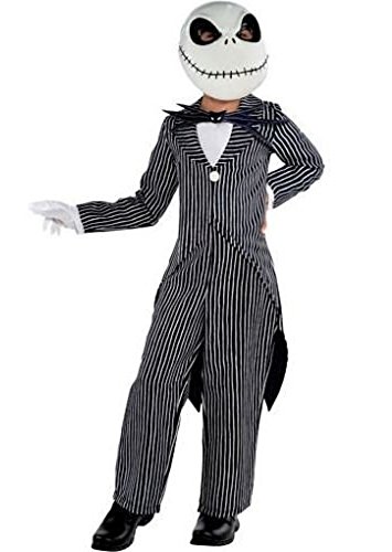 Party City Jack Skellington Costume for Boys - Disney Nightmare Before Christmas Costume Includes Jumpsuit, Bow Tie, & Mask - Costumes for Halloween, Birthday Parties & Themed Events