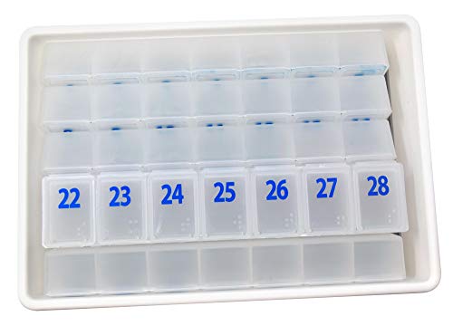 Xl Monthly 31 Day Pill Organizer Five Individual Weekly Organizers And Pill Box Storage Tray (White) Bpa Free #TOP4