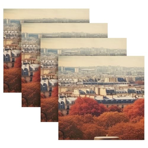 Servilletas de Tela Cuadradas Satin Paris Tower Set x6 miniatura 5