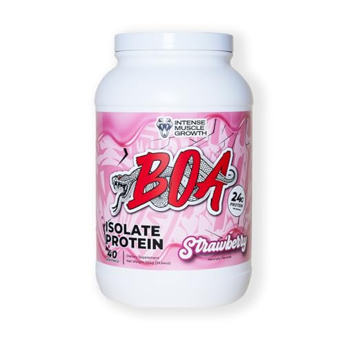 BOA Isolate Protein with Vitamin B6 and Zinc - Low-Sodium Whey Protein Isolate 24g of Protein per Scoop - (Strawberry - 40 Servings)