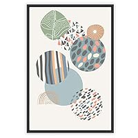 Framed Canvas Wall Art Colorful Circle Canvas Prints Home Artwork Decoration for Living Room,Bedroom - 16x24 inches