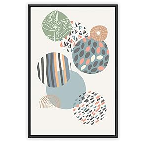 signwin Framed Canvas Wall Art Colorful Circle Canvas...