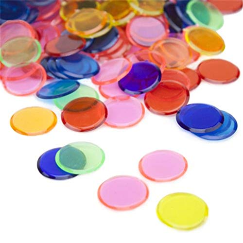 Toyvian 300 Count Bingo Chips Plastikmarker für Bingo Game Cards Spielzubehör (Mehrfarbig)