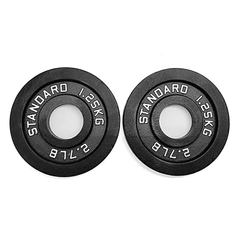 Image of Standard Olympic Weight Plates, with Handles & 51MM Diameter, Cast Iron Coated Professional Weight Plate Pair for Dumbbells & Exercise, Spare Gym Weight Plates for Strength Training, Dumbbell Plates.(1.25kg Set of 2)