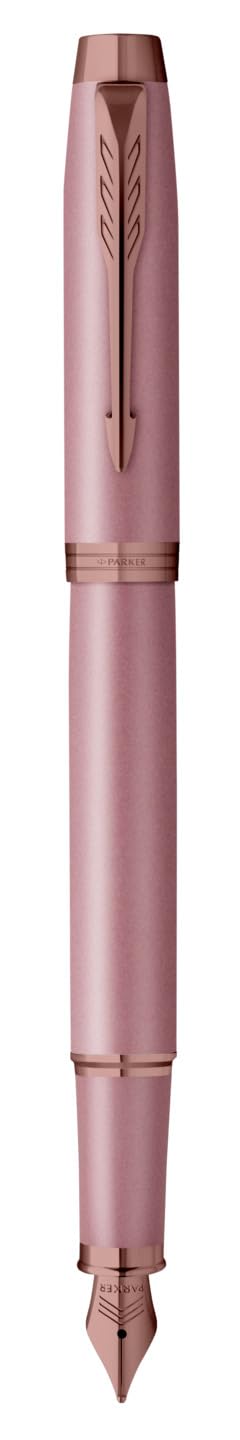 PARKER IM - Juego de bolígrafo y pluma estilográfica con grabado personalizado – Bolígrafo de lujo personalizado – The Finishing Touch Collection regalo para bodas, cumpleaños, oficina (malva)
