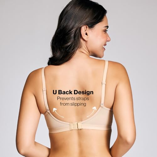 Image of NYKD NYB003 Wirefree Cotton All Day Comfort Triangle Padded with Breathable Cup & Detachbale Straps T-Shirt Bra for Women