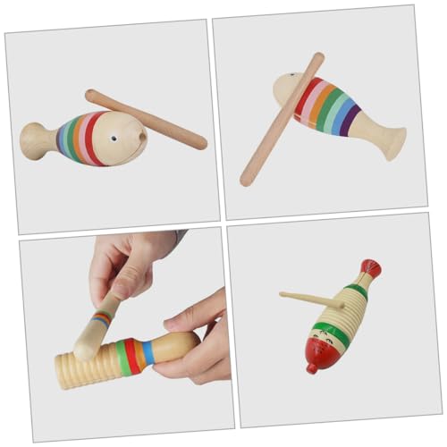Wakauto 3 Conjuntos De Instrumentos Musicais Apitos Guiro Instrumento De Percussão Guiro Instrumento