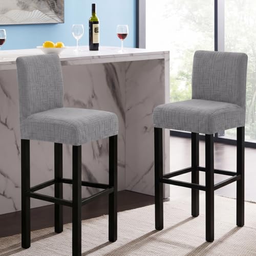 Image of FUANGUI Bar Stool Covers Set of 2, Stretch Bar Stool Seat Covers