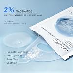 Brightening Hydrating Face Mask (10 PCS), Glowing & Moisturizing Sheet Mask with Niacinamide, Rosa Water and Arbutin, Rose Face Mask For All skin types, Added Fragrance Free - Image 2
