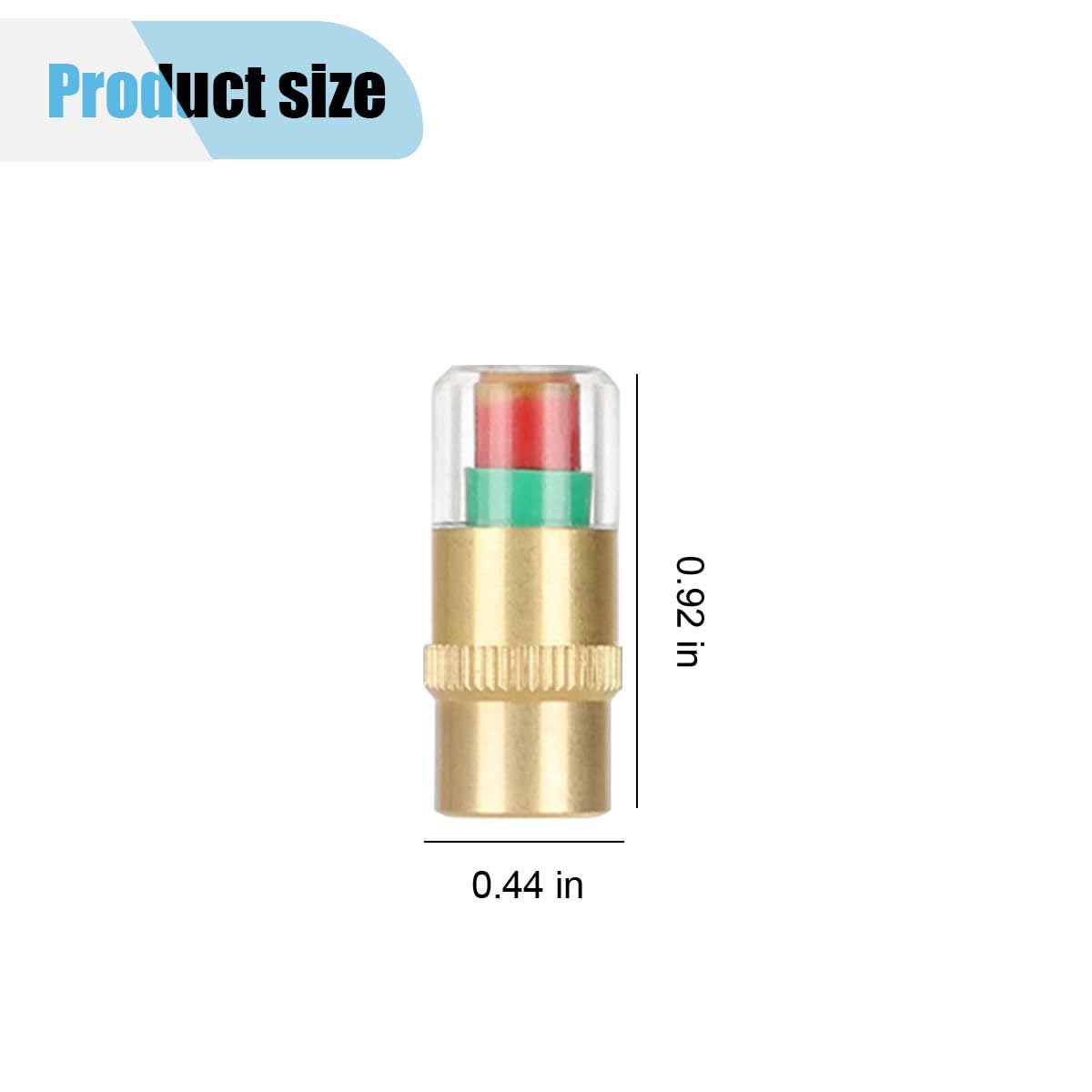 Lot de 12 bouchons de valve de surveillance de la pression des pneus de voiture, 3 couleurs, bouchons de valve d'alerte oculaire avec indicateur de capteur, 2,4 bar 36 PSI pour voitures, SUV, camions