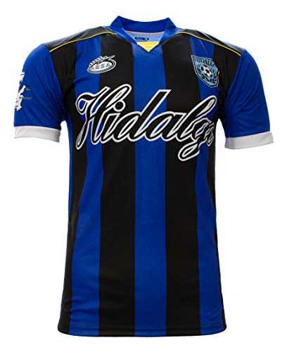 Hidalgo Soccer Jersey, Short Sleeve, Home and Away Kit, Breathable Polyester (US, Alpha, X-Large, Regular, Regular, Blue and Black)