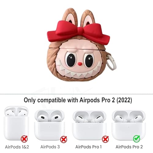 Image of YODI Case Cover for Airpods Pro|Pro 2|Airpods Pro 3|Airpods 4 Pouch, Silicone Cases with Cleaner Kit 360 Drop Protection,Shock-Resistant ((REDBOW Brown Doll), Airpods Pro /Pro 2)