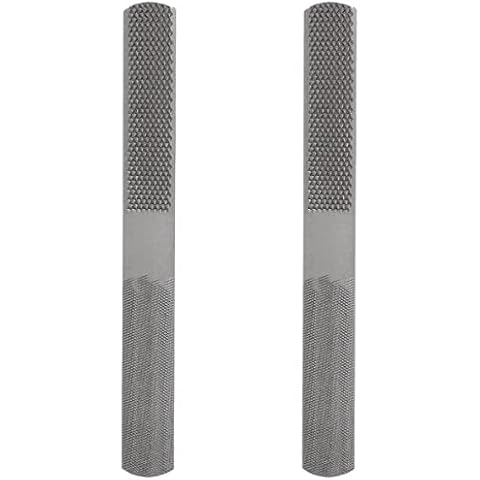 TEHAUX 2pcs Flat Way Files in- Carpentry Hand Carbon Rough Carpenter Useful Multi- Needle for Round- File Rasp Polishing Multi- Steel Grey Coarse Best Practical Woodworking Wood Cover