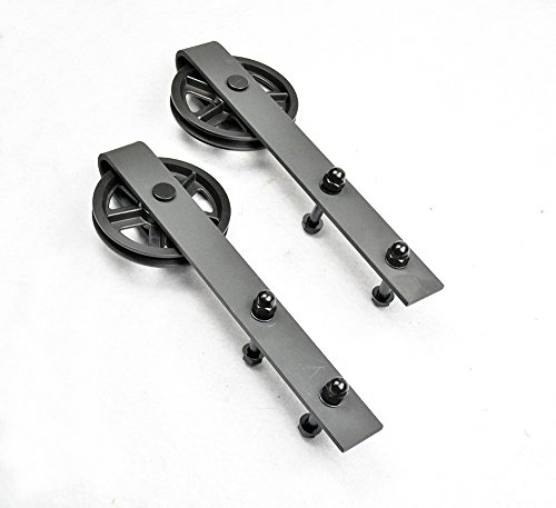 Diyhd Tsq15 5Ft Industrial Big Spoke Wheel Sliding Barn Hardware,Fit Width Up To 29", Track, Single Door Kit #TOP3