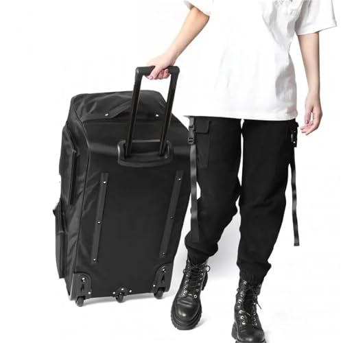 Rolling Duffle Bag with Wheels Large Capacity 150L Rolling Luggage Trolley Bags with Wheels Waterproof Oxford Duffel Bag Wheeled Bag Travel Suitcase Luggage(Black)2